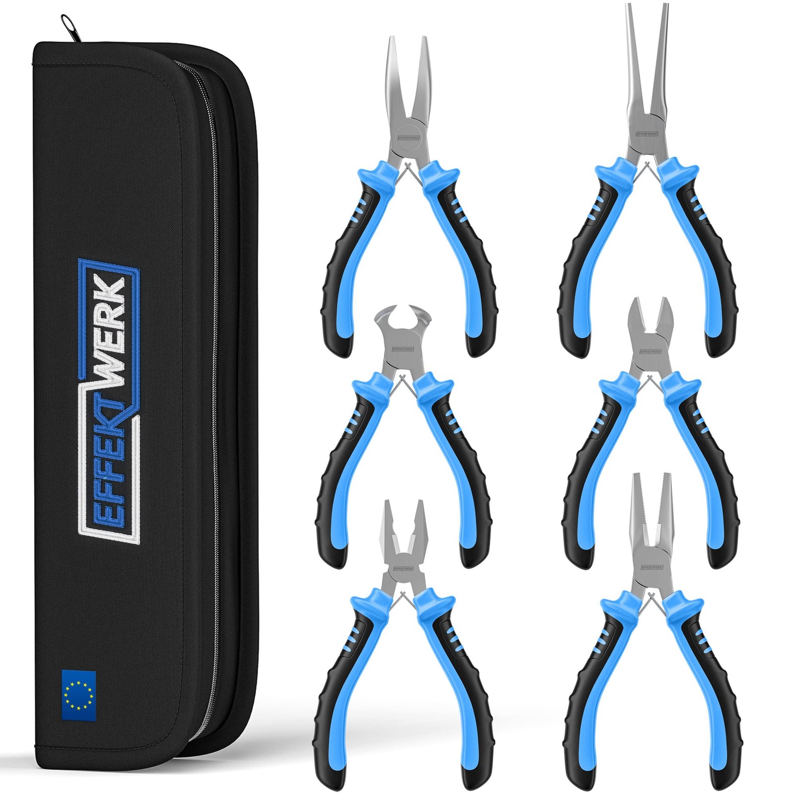 6-Piece Mini Pliers Set with Linesman Long Needle and Bent Nose Tools