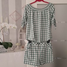    ORSAY   Damen BLUSE. GR.36. GRÜN WEIß KA...