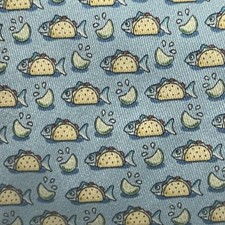 Brooks Brothers Fish Taco Light Blue 100% Silk Tie Made In USA Classic Width