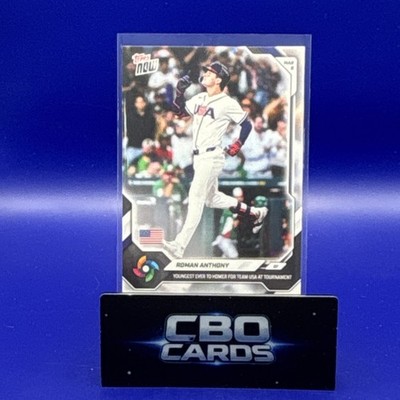 Topps Now Roman Anthony WB21 Team USA World Baseball Classic Youngest Homer Card