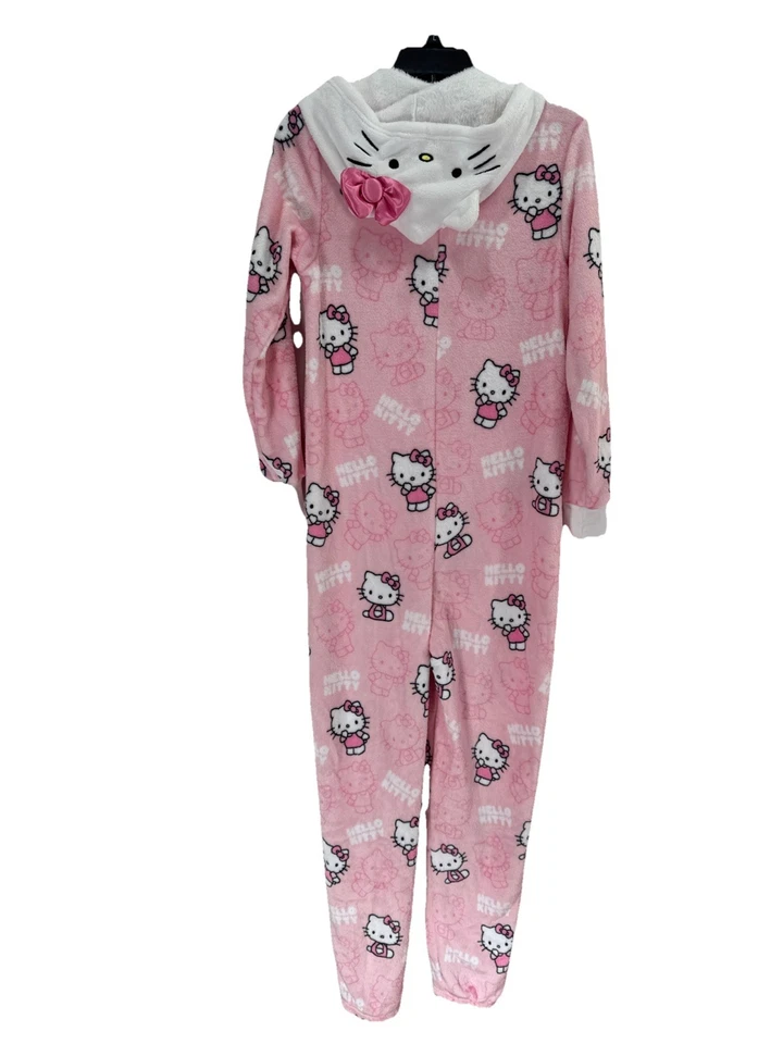 Pijama con capucha Sanrio Hello Kitty de una pieza rosa difuso talla pequeña 4-6 para mujer Foto 2 de 4