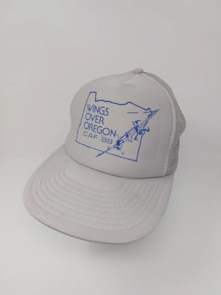 Vtg Wings Over Oregon CAF 1989 Snapback Trucker Hat Mesh Back Cap - Image 2 of 4