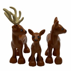 Lego Duplo Forest Farm Zoo Animals Deer Buck Antlers Doe Fawn Set Family