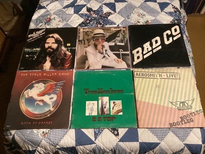 70 s Rock vinyl lot ZZ Top-Aerosmith-Bad Co-Bob Seger-Steve Miller-LP records