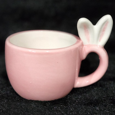 2 Pink Bunny Ears Mini Espresso Mugs 4'' Easter Hobby Lobby 4 oz Viral Sold Out