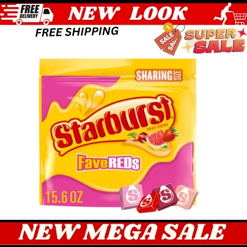 STARBURST FaveREDS Fruit Chews Chewy Candy, Sharing Size, 15.6 oz Bag FREESHIPPI