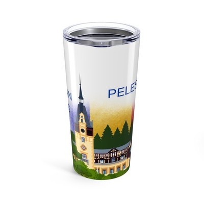 Travel Tumbler, Romanian Symbols, Peles Castle, 20oz, Coffee Cup, Gift for
