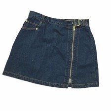 Vintage No Excuses Denim Mini Skirt With Buckle Women's Size 11/12