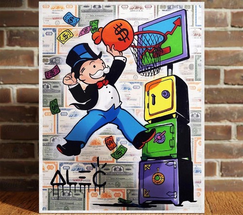 Póster arte acrílico impresión Alec Monopoly Slam Dunk lienzo marco flotante - Imagen 9 de 10