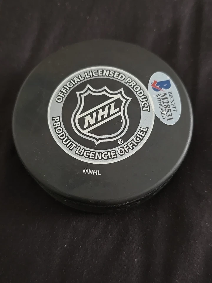 Patrick Sharp Beckett BAS SIGNED AUTOGRAPHED NHL ASG MVP Puck Blackhawks - Image 3 of 4