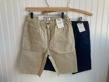 Signature By Levi Strauss Co. Boys Uniform Flex Shorts M Navy L Tan NWT