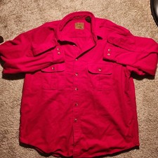 Vtg St John s Bay Heavyweight Shirt Mens XLT Red Chamois Cloth 1
