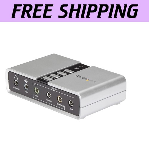 High-Quality 7.1 Audio USB Adapter for Laptop & Desktop - Silver Edition