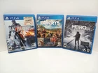 Battlefield 4, Farcry 5 + Metro Exodus(PlayStation 4, 2019) Complete CIB Tested