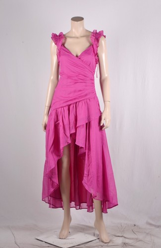 NWT $130 Abercrombie & Fitch Ruffle Strap High-Low Maxi Dress S - Picture 6 of 7