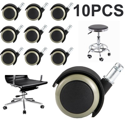 10Pcs Replace Office Chair Caster Wheel Swivel Wood Floor Home Furniture US Fast