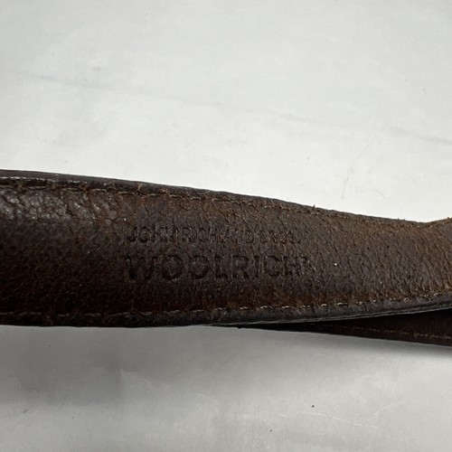 Vintage WOOLRICH Double Braided Leather Belt Brown Silver Hardware Western - Picture 9 of 14