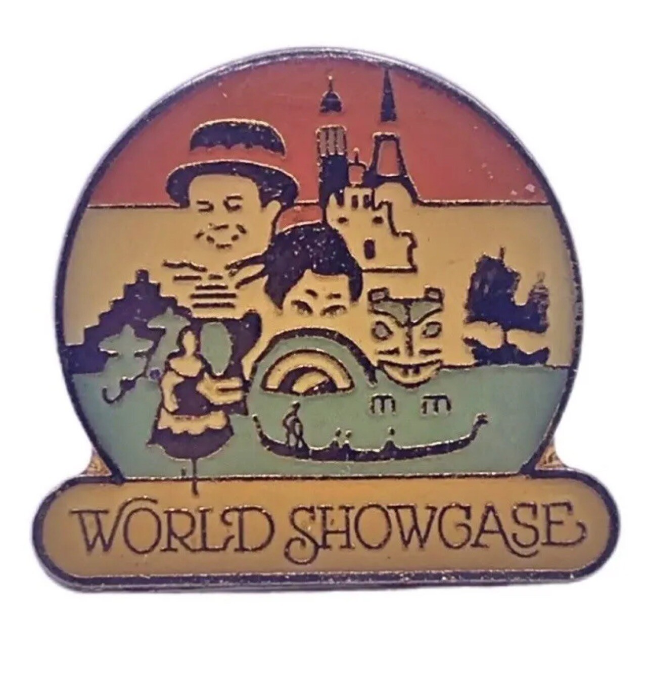 Vintage 1986 Disney Epcot 15th Anniversary Gift World Showcase WDW Pin