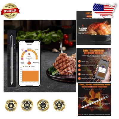 Versatile Wireless Meat Thermometer for Grill, Smoker & Rotisserie Cooking
