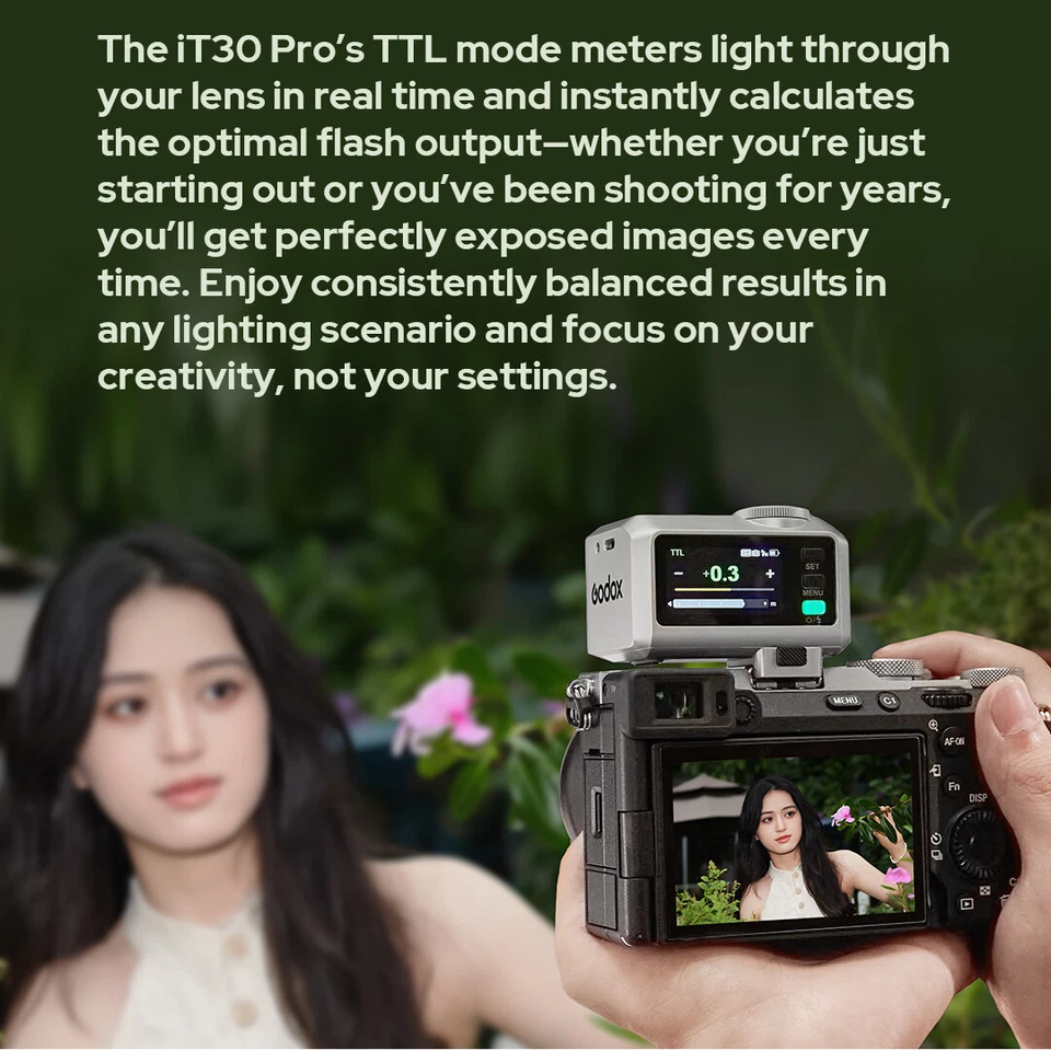 Godox iT30 Pro On-Camera Flash Speedlite For Canon Nikon Sony Fujifilm Olympus - Image 2 of 4