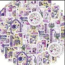 10pcs Purple Spring Garden Stickers- Scrapbook, Journal