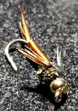BEAD HEAD COPPER JOHN COPPER SIZE 12 FLY FISHING FLIES IDYLWILDE FLY COMPANY 