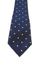 Pierre Cardin Neck Tie Mens Navy White Polka Dots Slim Business Suit Church