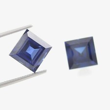 AAA Natural Ceylon Blue Sapphire Square Loose Gemstone Cut Pair 16.10Ct- 10x10MM