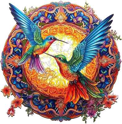 Holzpuzzle Mandala Kolibri Vogel Puzzle Lebensfreuden 200 Teile Holz Neu Bunt