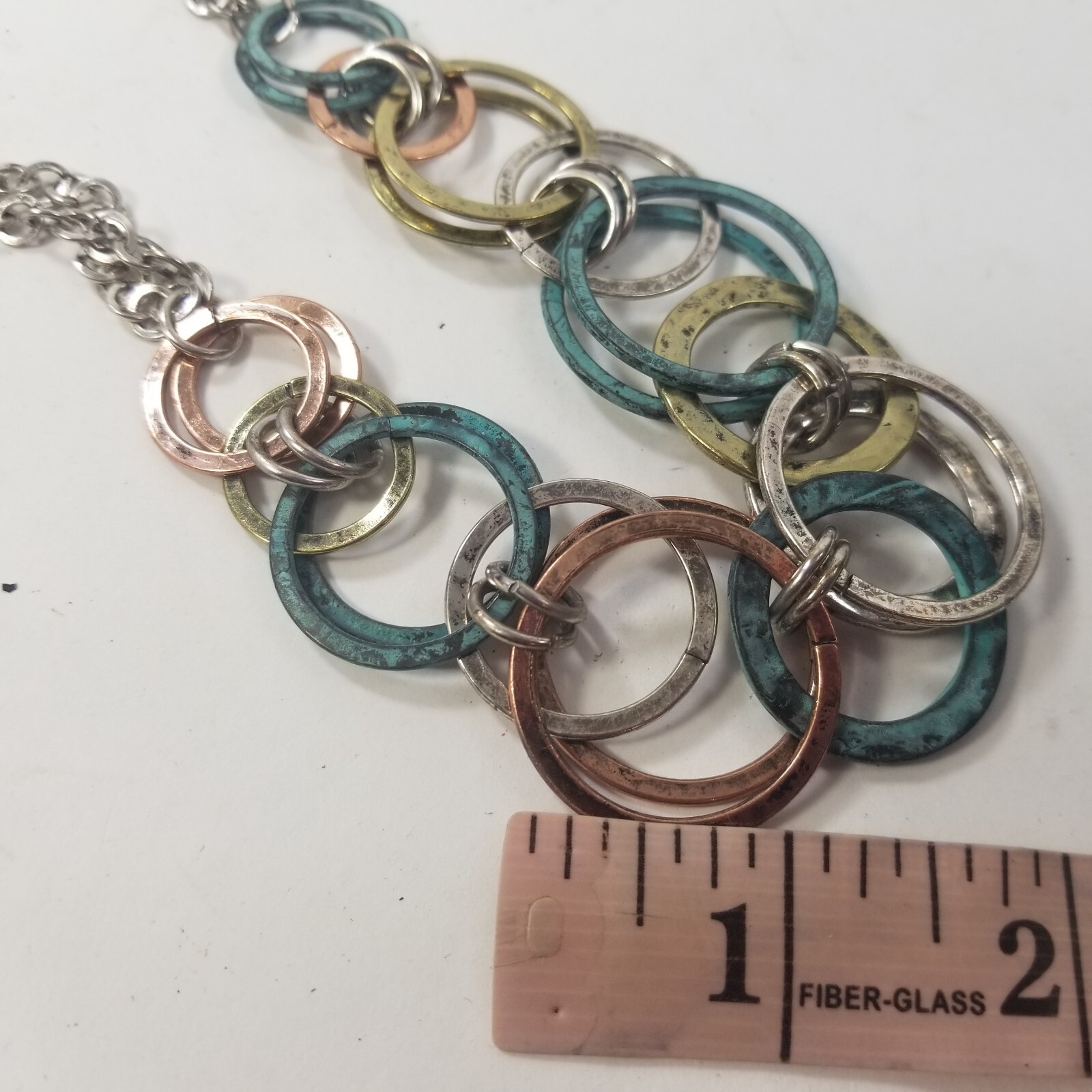 Statement Multi Chain Ring Cluster Chunky Boho Ne… - image 7