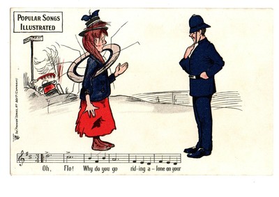 Comic. Volkslieder illustriert. Polizist.
