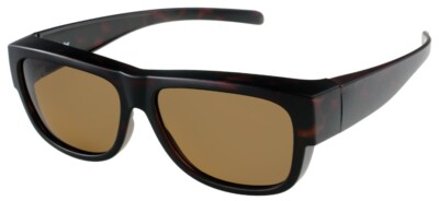 Braune Kunststoff-Überbrille / Sonnenbrille mit 100% UV-400 Schutz und Polarisat