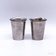 2x Kurtz u. Co. Zinnbecher Schnapsbecher aus Zinn (6,5 x 8 cm)