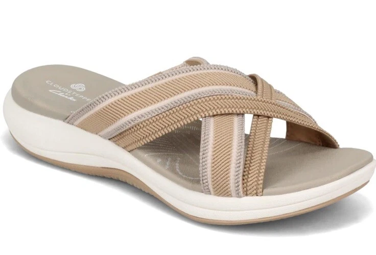 Sandali Clarks Cloudsteppers Sport Slide Beige Taglia 10M Ottime Condizioni