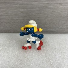 Vintage Smurfette On Roller Skates Figure by Peyo Schleich 1980