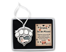 Dog Paw Print Ornament, Dog Keepsake Puppy Memorial Gift