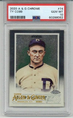 2020 TOPPS ALLEN & GINTER CHROME #74 TY COBB CARD TIGERS PSA 10 LOW POP RARE