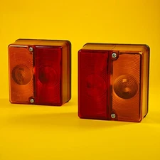 2x Square Combination Light Rear Bulb Britax Stop Tail Indicator Light Trailer
