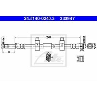 ATE Bremsschlauch Hinten Rechts FüR VW Multivan V Transporter Bus 24.5140-0240.3