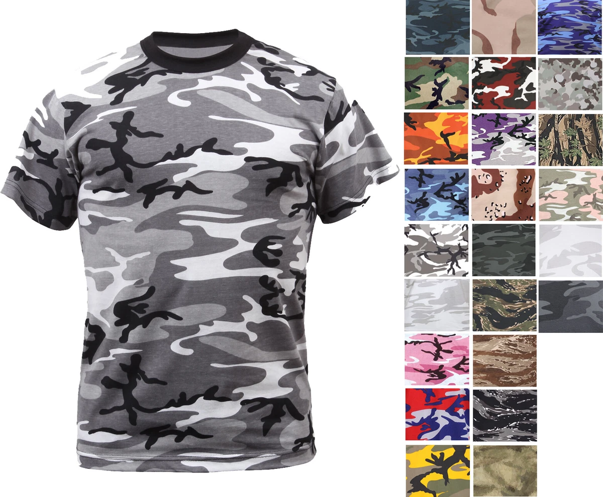 Camo T-Shirt Tactical Tee Short Sleeve Military Army Camouflage Uniform  Fashion