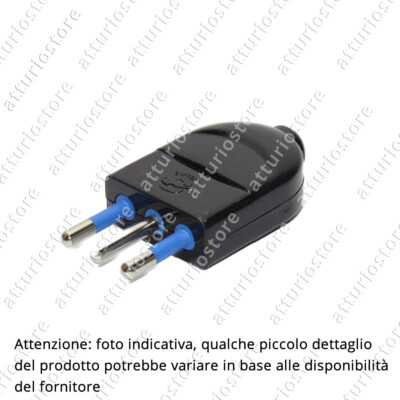 Prise Volante Noire 10A 2P Avec Câble - Rallonge Électrique - Marque MED