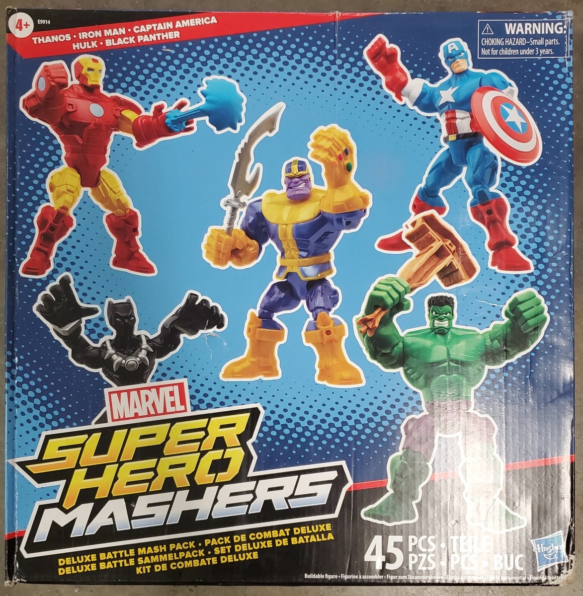 Marvel Super Hero Masher Mash Pack Thanos Ironman Hulk Panther Cap America