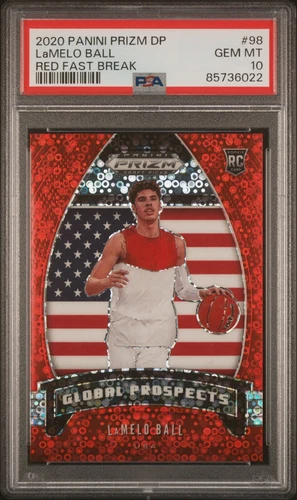 2020 Panini Prizm LaMelo Ball Red Fast Break RC #98 PSA 10