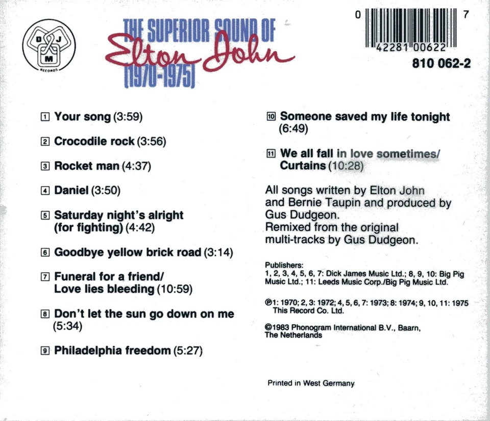 ELTON JOHN - The Superior Sound Of Elton John (1970-1975) - Phonogram # - Bild 2 von 2