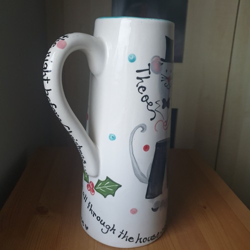 Large Tall Ceramic Christmas Mice Jug "Twas The Night Before Christmas" - Picture 4 of 9