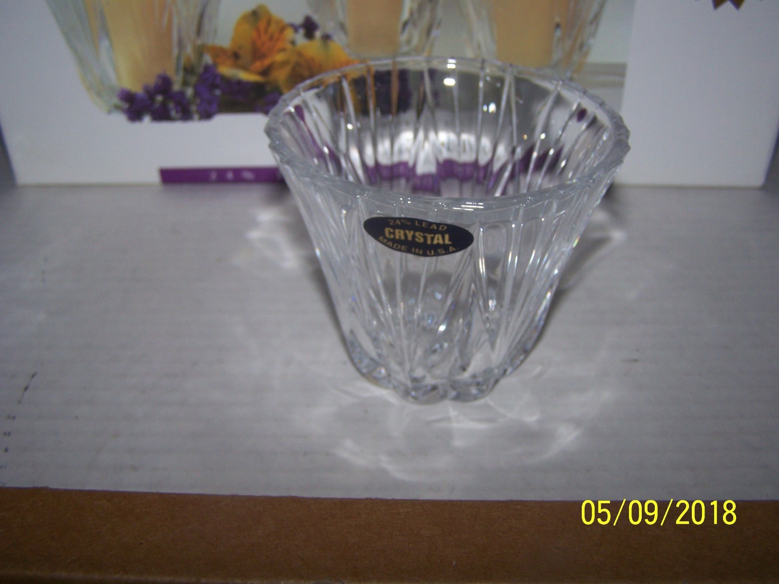 Toscany Classic Crystal Votives Candle Holders 24 Lead Crystal Set of