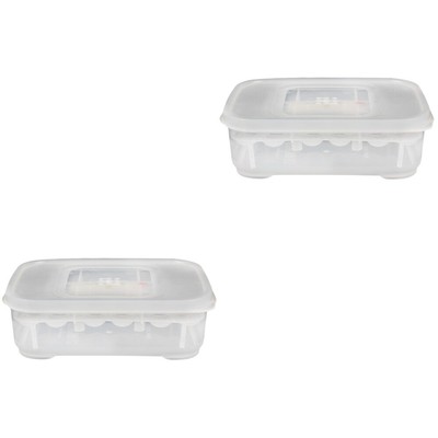  Set of 2 Reptile Egg Incubator with Thermometer Transparent