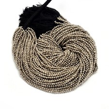 AAA Natural Pyrite Gemstone Loose 2mm-3mm Faceted Rondelle Beads  13" Strand