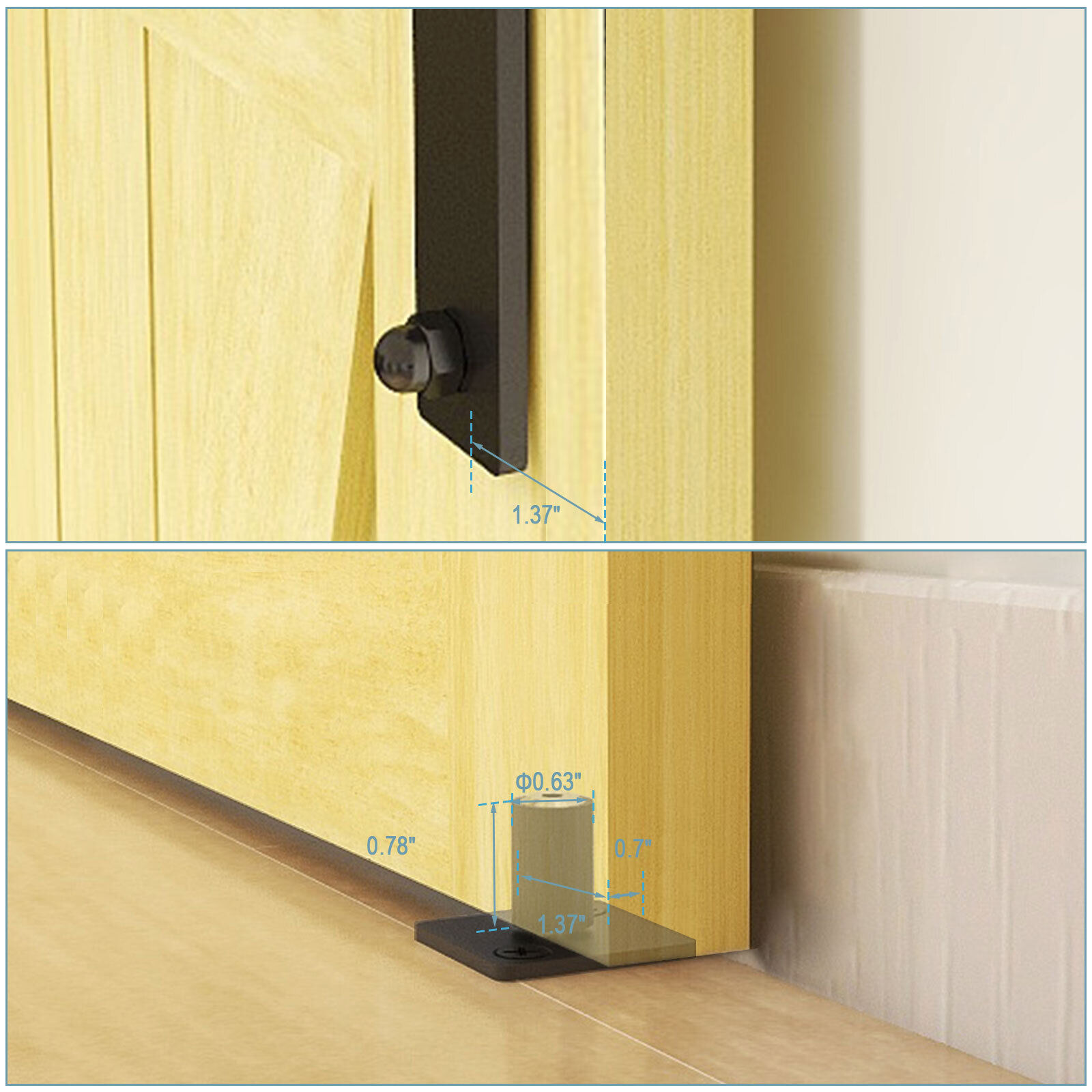 CCJH 36FT BiFolding Sliding Barn Door Hardware Kit Heavy Duty for 2/4