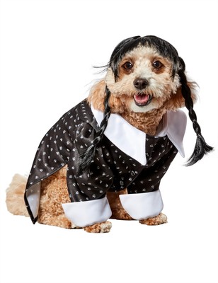 Wednesday Addams Fun and Cute Pet Costume Dress and for Themed Parties and Ha...